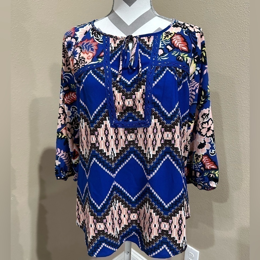 ANTHROPOLOGIE FIG & FLOWER Floral Blouse, EUC!